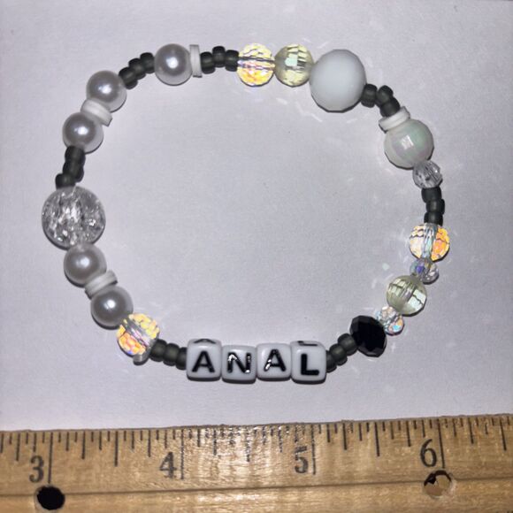 Multicolor “A*al” Bracelet Adult Humor Beaded Handmade Naughty Accessories - Picture 2 of 4